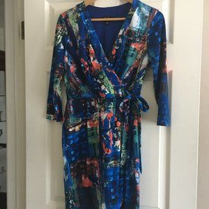 Water Colored Wrap Style Dress